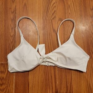 Aerie White Bikini Top With Knot Detail